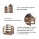 Glitzhome Farmhouse Natural Wooden Shutter Lanterns, Set of 2