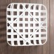 Glitzhome 24"L Vintage White Bamboo Basket