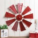 Glitzhome 22.05"D Vintage Red Metal Wind Spinner Wall Décor