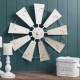 Glitzhome 22.05"D Vintage Beige Metal Wind Spinner Wall Décor