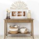 Glitzhome 32"L Vintage Beige Farmhouse Half Wind Spinner Wall Decor