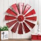 Glitzhome 28.50"D Vintage Red Metal Wind Spinner Wall Décor