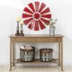 Glitzhome 28.50"D Vintage Red Metal Wind Spinner Wall Décor