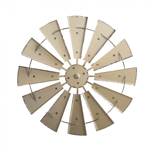 Glitzhome 28.50"D Vintage Beige Metal Wind Spinner Wall Décor