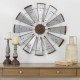 Glitzhome 28.50"D Farmhouse Metal Galvanized Wind Spinner Wall Décor