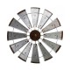 Glitzhome 28.50"D Farmhouse Metal Galvanized Wind Spinner Wall Décor