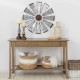 Glitzhome 28.50"D Farmhouse Metal Galvanized Wind Spinner Wall Décor