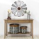 Glitzhome 28.50"D Farmhouse Metal Galvanized Wind Spinner Wall Décor