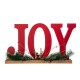 Glitzhome 18"L Wooden Christmas JOY Table Decor