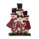 Glitzhome 18"H Wooden Snowman Family Table or Standing Decor