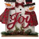 Glitzhome 18"H Wooden Snowman Family Table or Standing Decor