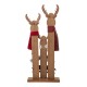Glitzhome 34.80"H Wooden Deer Family Welcome Porch Decor