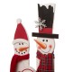 Glitzhome 35.43"H Wooden Snowman Family Porch Decor