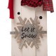 Glitzhome 35.43"H Wooden Snowman Family Porch Decor