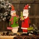 Glitzhome Set of 2 Metal Snowman & Santa Yard Stake or Standing Décor or Wall Décor