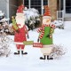 Glitzhome Set of 2 Metal Snowman & Santa Yard Stake or Standing Décor or Wall Décor