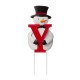 Glitzhome Metal Vertical or Horizontal "JOY" Snowman Family Yard Stake, Set Of 3