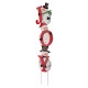 Glitzhome Metal Vertical or Horizontal "JOY" Snowman Family Yard Stake, Set Of 3