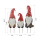 Glitzhome Christmas Metal Gnome Yard Stake or Standing Decor or Wall Decor, Set of 3