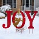 Glitzhome Metal "JOY" Angel Yard Stake or Wall Décor or Standing Decor, Set of 3