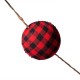 Glitzhome 72"L Red & Black Plaid Fabric Garland