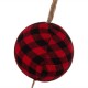 Glitzhome 72"L Red & Black Plaid Fabric Garland