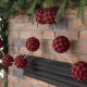 Glitzhome 72"L Red & Black Plaid Fabric Garland