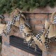 Glitzhome 72"L Black & White Plaid Fabric/Linen Garland