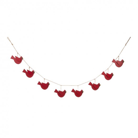 Glitzhome 72"L Metal Christmas Cardinal Garland