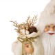 Glitzhome 12"H Standing Santa Figurine With a Beige Felt Outfit