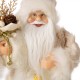 Glitzhome 12"H Standing Santa Figurine With a Beige Felt Outfit