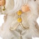 Glitzhome 12"H Standing Santa Figurine With a Beige Felt Outfit