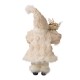 Glitzhome 12"H Standing Santa Figurine With a Beige Felt Outfit