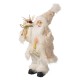 Glitzhome 12"H Standing Santa Figurine With a Beige Felt Outfit