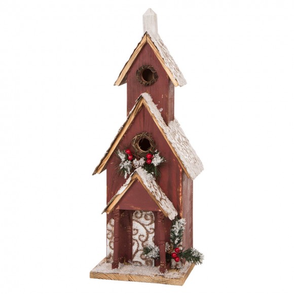 Glitzhome 23.43"H Oversized Wooden Church Birdhouse