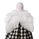 Glitzhome 12"H Black/White Plaid Angel Tree Topper