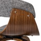 Glitzhome Mid-century Modern Gray Fabric/Walnut Bentwood Swivel Bar Stool, Set of 2