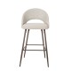 Glitzhome Pale Grey Fabric/Leatherette Bar Stool with Back and Tapered Metal Legs, Set of 2