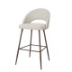 Glitzhome Pale Grey Fabric/Leatherette Bar Stool with Back and Tapered Metal Legs, Set of 2