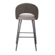Glitzhome Dark Grey Mixing Fabric/Leatherette Bar Stool with Back and Tapered Metal Legs, Set of 2