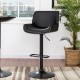 Glitzhome Mid-century Modern Black Adjustable Gaslift Swivel Bar Stool