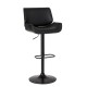 Glitzhome Mid-century Modern Black Adjustable Gaslift Swivel Bar Stool