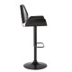 Glitzhome Mid-century Modern Black Adjustable Gaslift Swivel Bar Stool