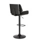 Glitzhome Mid-century Modern Black Adjustable Gaslift Swivel Bar Stool