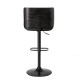 Glitzhome Mid-century Modern Black Adjustable Gaslift Swivel Bar Stool