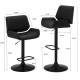 Glitzhome Mid-century Modern Black Adjustable Gaslift Swivel Bar Stool