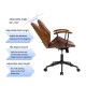 Glitzhome Russet Leatherette Adjustable Swivel Desk Chair/Task Office Chair