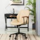 Glitzhome Cream Leatherette Adjustable Swivel Desk Chair/Task Office Chair