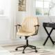 Glitzhome Cream Leatherette Adjustable Swivel Desk Chair/Task Office Chair