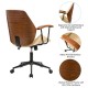 Glitzhome Cream Leatherette Adjustable Swivel Desk Chair/Task Office Chair